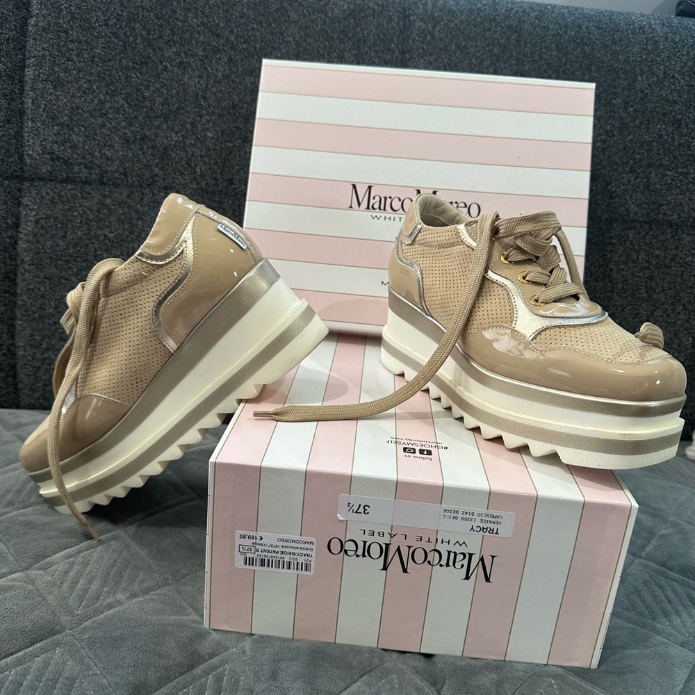 Women's Tan Platform Sneakers